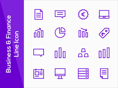 商业和金融线图标(Business & Finance Line Icon)