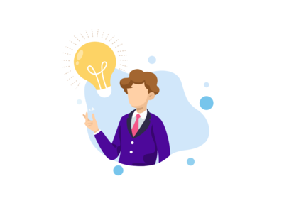 有新想法概念的商人(Businessman with new idea concept)