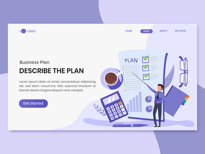 商业计划营销登陆页面(Business Plan  Marketing Landing Page)