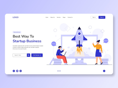 业务启动登陆页面模板(Business Startup Landing Page Template)