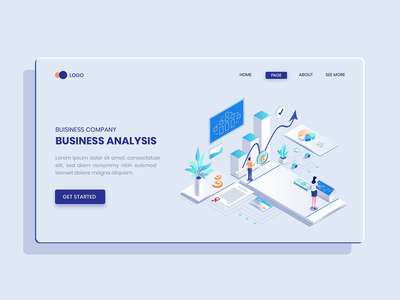 业务战略等距向量概念(Business Strategy Isometric Vector Concept)