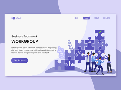 业务团队合作营销登陆页面(Business Teamwork Marketing Landing Page)