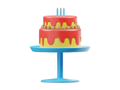 蛋糕 3D 渲染插图(Cake 3D Render Illustration)