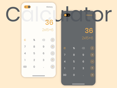 具有夜间和灯光模式的计算器 UI(Calculator Ui With Night & Light Mode)