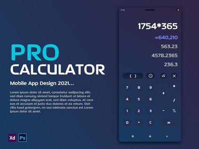 计算器移动应用模板设计(Calculator Mobile App Template Design)
