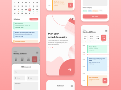 日历日程管理应用程序 UI 套件(Calendar Schedule Management App UI Kit)