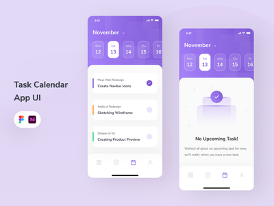 任务日历应用程序 UI(Task Calendar App UI)