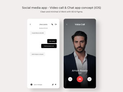 社交媒体应用程序 - 视频通话和聊天应用程序概念 (iOS)(Social media app - Video call & Chat app concept (iOS))