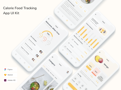 卡路里食物追踪应用程序 UI 套件(Calorie Food Tracking App UI Kit)