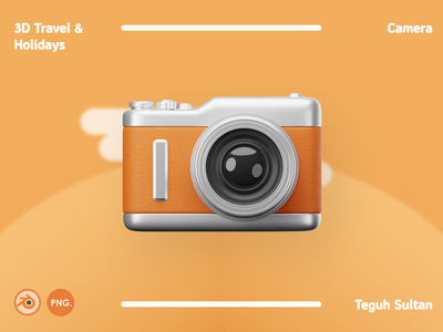 3D 旅行和假期插图包 - 相机(3D Travel and Holidays Illustration Pack - Camera)