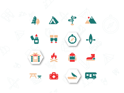 一个图标(Camping Icons)