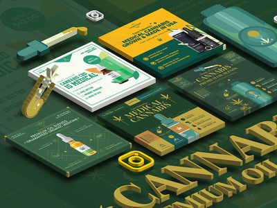 大麻大麻油产品 Instagram 帖子 PSD 模板(Cannabis Hemp Oil Products Instagram Post PSD Template)