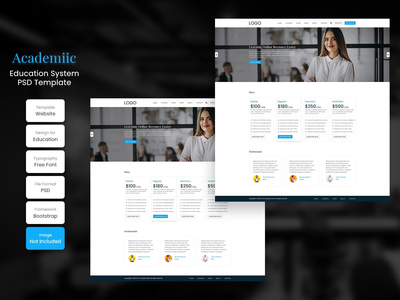 学术教育课程大学计划页面PSD网页模板(Academiic Education Course University Plan Page PSD Web Template)