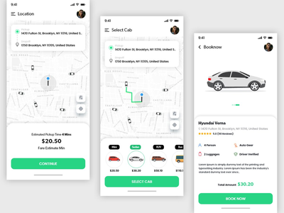 租车应用界面(Car Rental App UI)