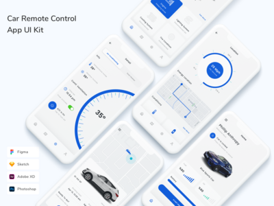 汽车遥控应用程序 UI 套件(Car Remote Control App UI Kit)