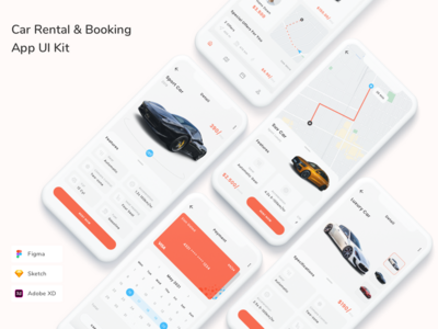汽车租赁和订阅应用程序 UI 套件(Car Rental & Booking App UI Kit)