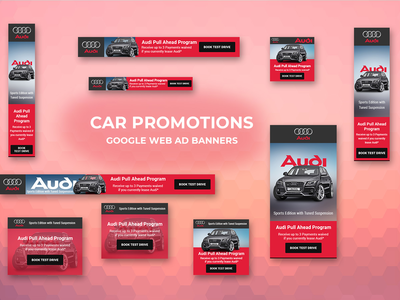 汽车广告网络广告横幅模板(Car Advertisement Web Ad Banner Template)
