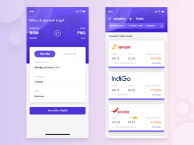 机票预订应用程序 UI UX(Flight Ticket Booking App UI UX)