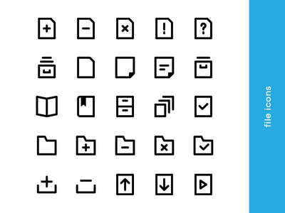 完美的文件和文件夹图标集矢量(Pixel-perfect file and folder icon set vector)