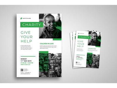 儿童慈善传单模板(Flyer Template Charity For Children)