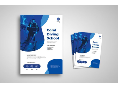 传单模板潜水学校服务(Flyer Template Diving School Service)