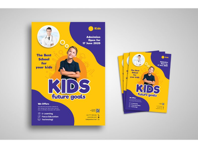 孩子未来目标学校的传单模板(Flyer Template Kids Future Goal School)