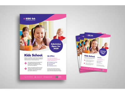 传单模板儿童学校入学(Flyer Template Kids School Admission)