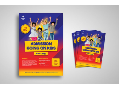 传单模板孩子们有趣的学校入学(Flyer Template Kids Fun School Admission)