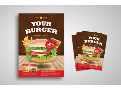 传单模板汉堡包(Flyer Template Burger Package)