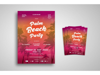传单模板棕榈滩派对(Flyer Template Palm Beach Party)