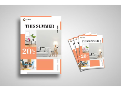 传单模板装饰网格设计(Flyer Template Decorative Grid Design)