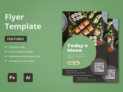 健康食品传单模板(Healthy Food Flyer Template)