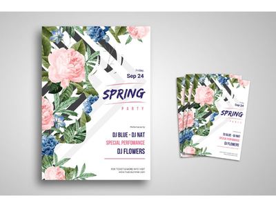 传单模板春季派对(Flyer Template Spring Party)