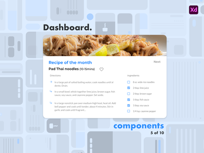 仪表板组件 - 食品(Dashboard Components - Food)