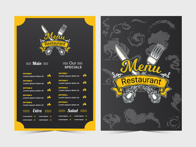 带有绿色的食物菜单宣传册模板(Food Menu Brochure Template with green colors)