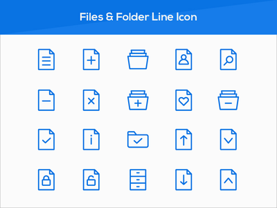 文件和文件夹线图标(Files & Folder Line Icon)