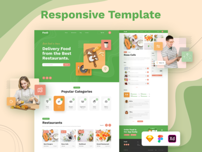 外卖餐厅响应模板(Food Delivery Restaurant Responsive Template)