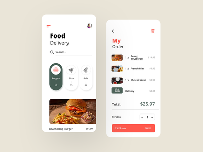 送餐应用程序用户界面(Food Delivery App UI)