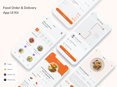食品订单和交付应用程序 UI 套件(Food Order & Delivery App UI Kit)