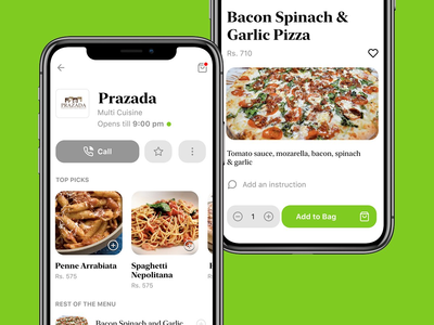 Food App 的餐厅视图(Restaurant view for Food App)