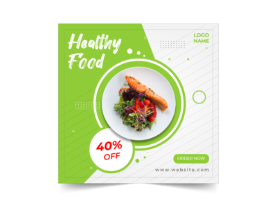 健康食品社交媒体帖子模板(Healthy food social media post templates)