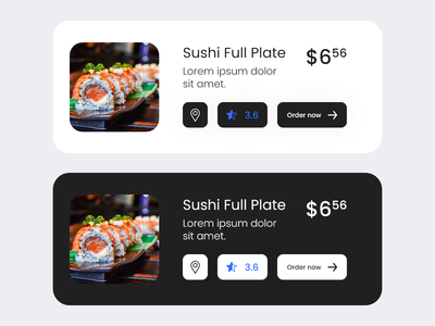 食品订单卡 UI 概念(Food Order Card UI Concept)