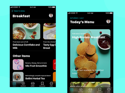 食物黑暗应用程序用户界面(Food Dark  App UI)