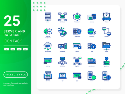 服务器和数据库图标包(Server and Database Icon Pack)