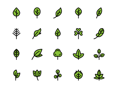 填充样式叶图标(Filled style Leaf Icon)