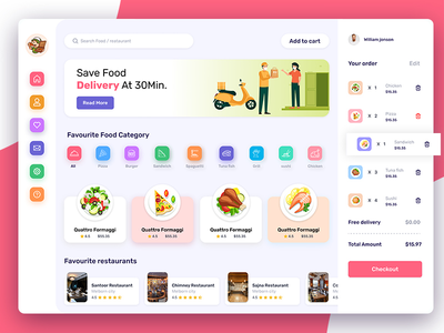 带 XD 的送餐仪表板(Food Delivery Dashboard With XD)