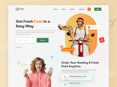 送餐登陆页面标题(Food Delivery Landing Page Header)