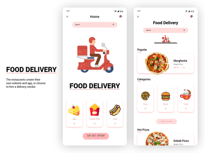 送餐移动应用程序设计(Food Delivery Mobile App Design)