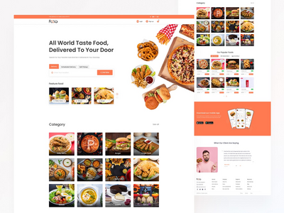 外卖登陆页面 UI 设计(Food Delivery Landing page UI Design)