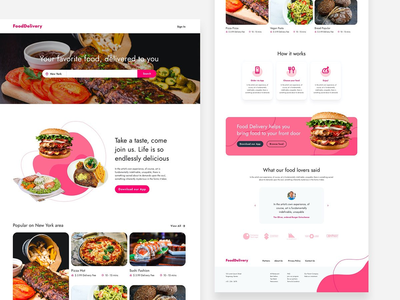 送餐网站模板(Food Delivery Website Template)